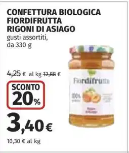 Coop Confettura Biologica Fiordifrutta Rigoni di Asiago offerta