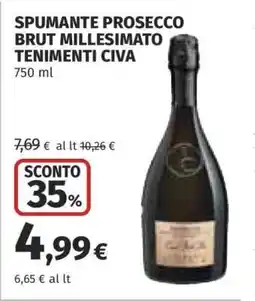 Coop SPUMANTE PROSECCO BRUT MILLESIMATO TENIMENTI CIVA offerta