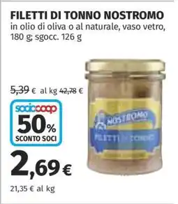 Coop FILETTI DI TONNO NOSTROMO offerta