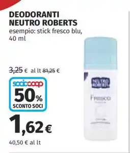 Coop Deodoranti Neutro Roberts offerta