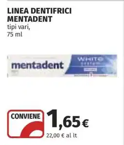 Coop LINEA DENTIFRICI MENTADENT offerta