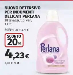Coop NUOVO DETERSIVO PER INDUMENTI DELICATI PERLANA offerta