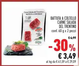 Conad BATTUTA A COLTELLO CARNE SALADA DEL TRENTINO offerta