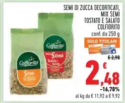Conad SEMI DI ZUCCA DECORTICATI, MIX SEMI TOSTATO E SALATO COLFIORITO offerta