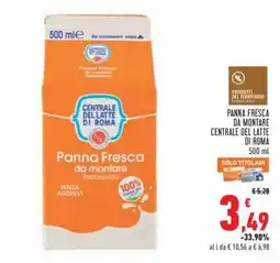 Conad Panna Fresca da Montare Centrale del Latte di Roma 500 ml offerta