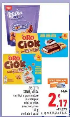 Conad BISCOTTI SAIWA, MILKA offerta