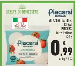 Conad MOZZARELLA LIGHT CONAD PIACERSI offerta