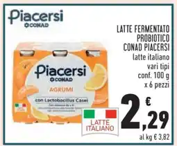 Conad LATTE FERMENTATO PROBIOTICO CONAD PIACERSI offerta