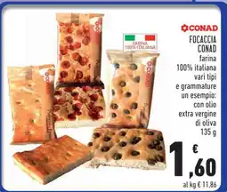 Conad Focaccia Conad offerta