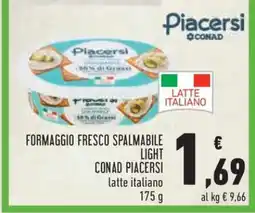 Conad Formaggio Fresco Spalmabile Light Conad Piacersi offerta