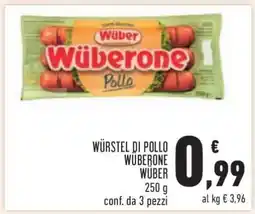 Conad Würstel di Pollo Wüberone offerta