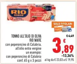 Conad Tonno all’Olio di Oliva Rio Mare offerta