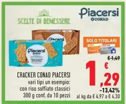 Conad CRACKER CONAD PIACERSI offerta