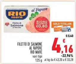 Conad FILETTO DI SALMONE AL VAPORE RIO MARE offerta