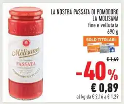 Conad La Nostra Passata di Pomodoro La Molisana offerta