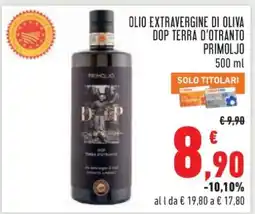 Conad Olio extravergine di oliva DOP Terra d'Otranto Primoljo offerta