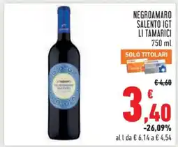 Conad NEGROAMARO SALENTO IGT LI TAMARICI offerta