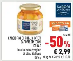 Conad Carciofini di Puglia Interi Sapori&Dintorni Conad offerta