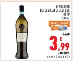 Conad VERDICCHIO DEI CASTELLI DI JESI DOC BARÒ offerta