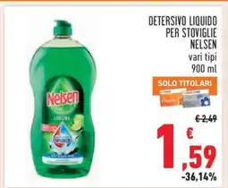Conad Detersivo Liquido per Stoviglie Nelsen offerta