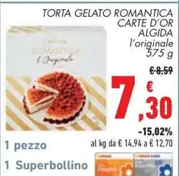 Conad TORTA GELATO ROMANTICA CARTE D'OR ALGIDA offerta
