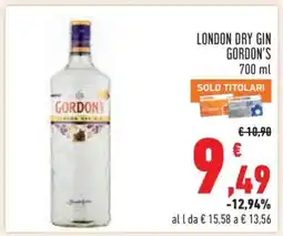 Conad LONDON DRY GIN GORDON'S offerta