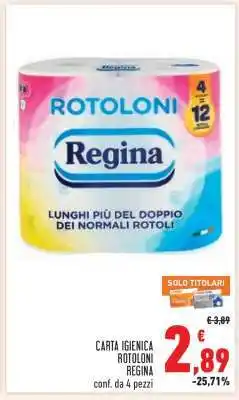 Conad Carta Igienica Rotoloni Regina offerta