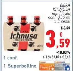 Conad Birra Ichnusa non filtrata offerta