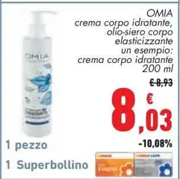 Conad OMIA crema corpo idratante offerta
