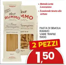 Eurospar PASTA DI SEMOLA RUMMO VARIE TRAFILE offerta
