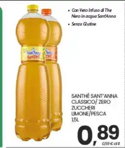 Eurospar SANTHÈ SANT'ANNA CLASSICO/ ZERO ZUCCHERI LIMONE/PESCA offerta