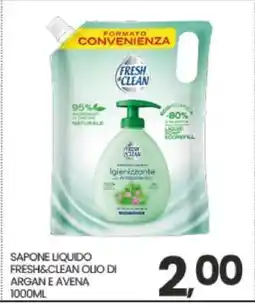 Eurospar SAPONE LIQUIDO FRESH&CLEAN OLIO DI ARGAN E AVENA 1000ML offerta