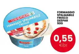 Eurospar FORMAGGIO SPALMABILE FRESCO DESPAR 50G offerta