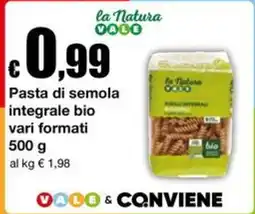 Sì con te Pasta di semola integrale bio la Natura offerta