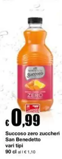 Sì con te Succoso zero zuccheri San Benedetto offerta