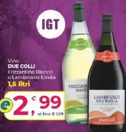 Alter Discount Vino Due Colli Frizzantino Bianco o Lambrusco Emilia offerta