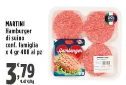 Rossotono Carrefour Martini Hamburger di suino offerta