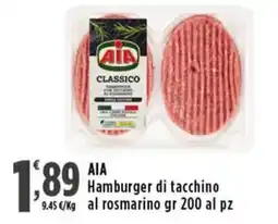 Rossotono Carrefour AIA Hamburger di tacchino al rosmarino offerta