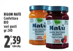 Rossotono Carrefour Rigoni Natù Confettura Bio offerta