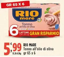 Rossotono Carrefour Rio Mare Tonno all’olio di oliva offerta