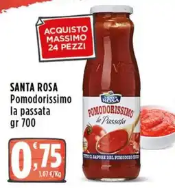 Rossotono Carrefour Santa Rosa Pomodorissimo la passata offerta