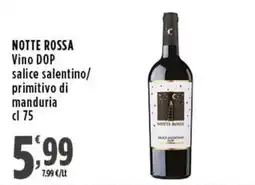 Rossotono Carrefour Notte Rossa Vino DOP offerta
