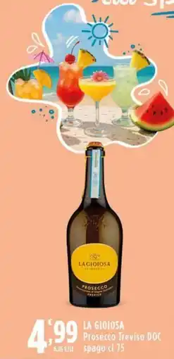 Rossotono Carrefour La Gioiosa Prosecco Treviso DOC offerta