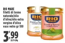 Rossotono Carrefour Filetti di Tonno Rio Mare offerta