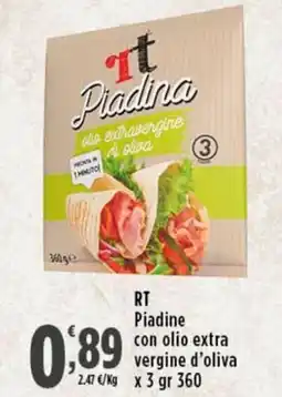Rossotono Carrefour RT Piadine con olio extra vergine d'oliva offerta
