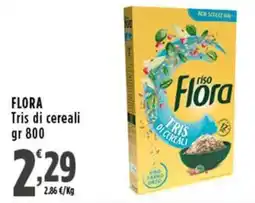 Rossotono Carrefour Flora Tris di cereali offerta