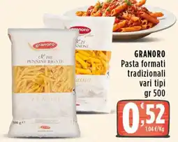 Rossotono Carrefour Granoro Pasta formati tradizionali offerta