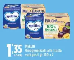 Rossotono Carrefour Mellin Omogeneizzati alla frutta offerta