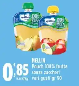Rossotono Carrefour Mellin Pouch 100% frutta offerta