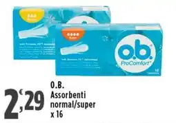 Rossotono Carrefour O.B. Assorbenti ProComfort offerta